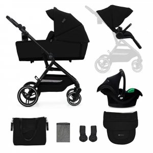Poussette trio yoxi 3 en1 pure black Kinderkraft