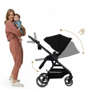 Poussette trio yoxi 3 en1 pure black Kinderkraft