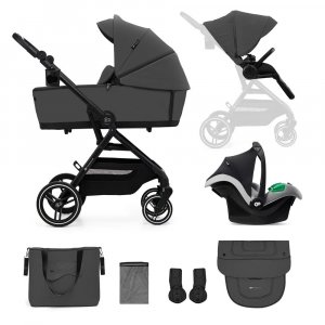 Poussette trio yoxi 3 en1 moonlight grey Kinderkraft
