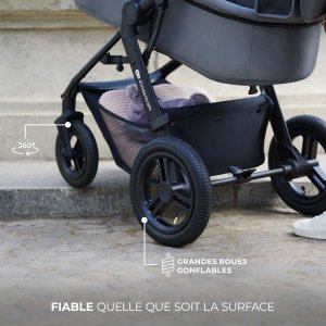 Poussette trio moov² air wheels avec base moonlight grey Kinderkraft