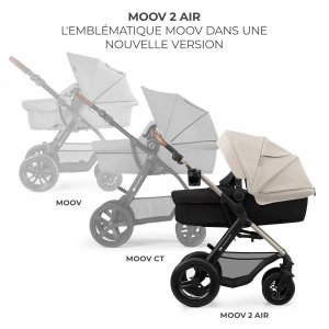 Poussette trio moov² air wheels avec base moonlight grey Kinderkraft