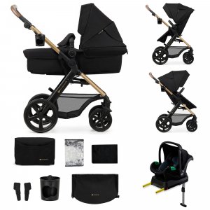 Poussette trio moov 2 eva wheels avec base pure black Kinderkraft