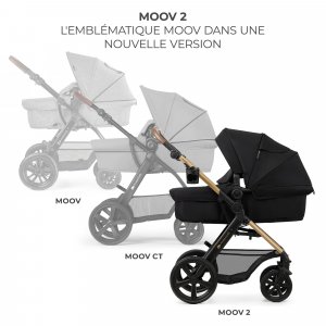 Poussette trio moov 2 eva wheels avec base pure black Kinderkraft