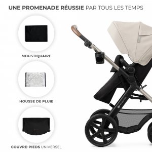Poussette trio moov 2 eva wheels avec base moonlight grey Kinderkraft