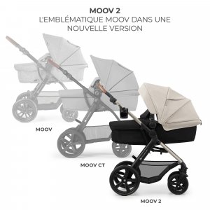 Poussette trio moov 2 eva wheels avec base moonlight grey Kinderkraft