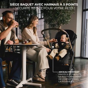 Poussette trio moov² xl air wheels moonlight grey Kinderkraft