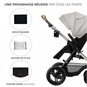 Poussette trio moov² xl air wheels moonlight grey Kinderkraft