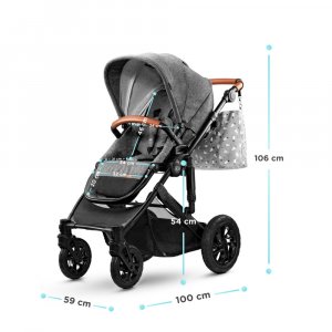 Poussette 3en1 prime 3 gris Kinderkraft