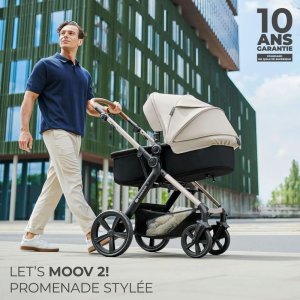 Pack poussette moov² 3 en 1 sand beige eva wheels Kinderkraft