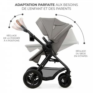 Pack poussette moov² air 3 en 1 light grey Kinderkraft