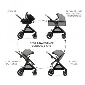 Poussette trio esme pro 3 en 1 gris Kinderkraft