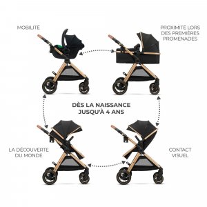 Poussette trio esme pro noir Kinderkraft