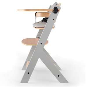 Chaise haute évolutive enock naturel et gris + coussins gris Kinderkraft