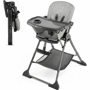 Chaise haute foldee gris Kinderkraft