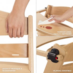 Chaise haute évolutive enock brown Kinderkraft