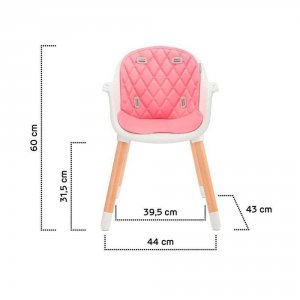 Chaise haute évolutive sienna rose Kinderkraft