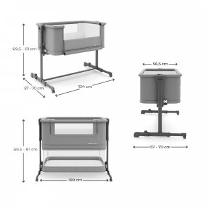 Lit cododo bébé nestee grow 2 dark grey Kinderkraft