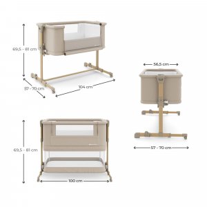 Lit cododo bébé nestee grow 2 beige wood Kinderkraft
