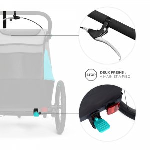 Remorque vélo enfant 3en1 nava bleu Kinderkraft