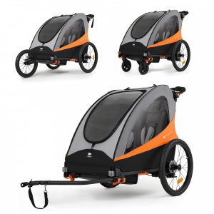 Remorque vélo enfant 3en1 nava orange Kinderkraft