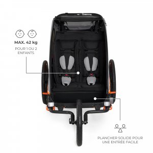 Remorque vélo enfant 3en1 nava orange Kinderkraft