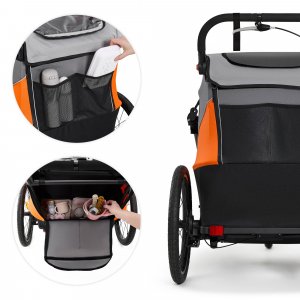 Remorque vélo enfant 3en1 nava orange Kinderkraft
