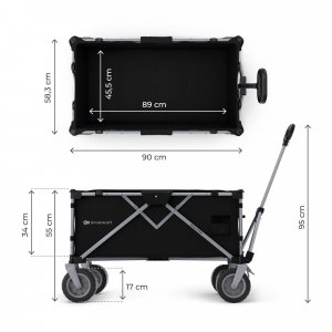 Chariot de transport pliable rollster noir Kinderkraft