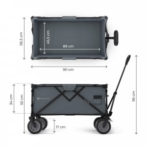 Chariot de transport pliable rollster gris Kinderkraft