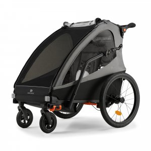 Remorque vélo enfant 2en1 nava walk gris Kinderkraft