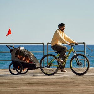 Remorque vélo enfant 2en1 nava walk gris Kinderkraft