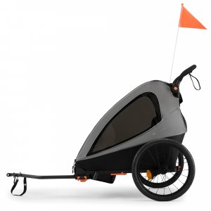Remorque vélo enfant 2en1 nava walk gris Kinderkraft