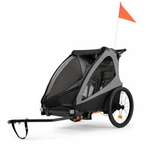 Remorque vélo enfant 2en1 nava walk gris Kinderkraft