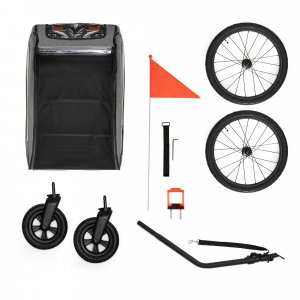 Remorque vélo enfant 2en1 nava walk gris Kinderkraft