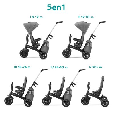 Poussette tricycle easywist platinum grey