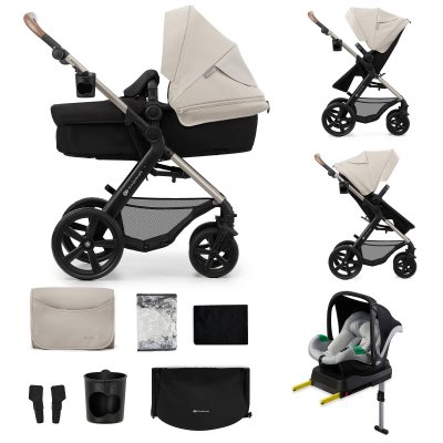 Poussette trio moov 2 eva wheels avec base moonlight grey