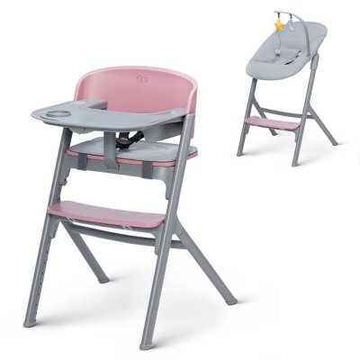Chaise haute évolutive 4en1 livy aster pink + transat calmee