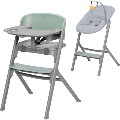 Chaise haute évolutive 4en1 livy olive green + transat calmee