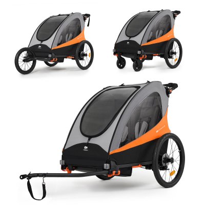 Remorque vélo enfant 3en1 nava orange