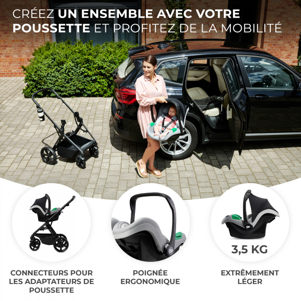 Siège auto mink pro 2 i-size gris avec base Kinderkraft