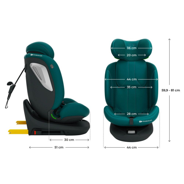 Siège auto i-grow2 plus i-size vert Kinderkraft