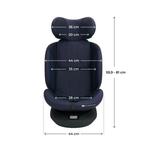 Siège auto i-grow2 plus i-size bleu marine Kinderkraft