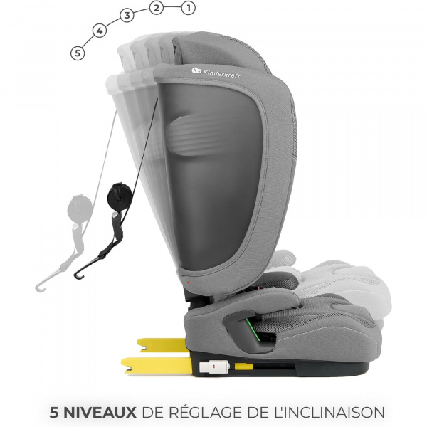 Siège auto fix2go i-size gris Kinderkraft