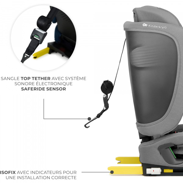 Siège auto fix2go i-size gris Kinderkraft