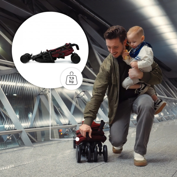 Poussette canne siesta 2 dark ruby Kinderkraft