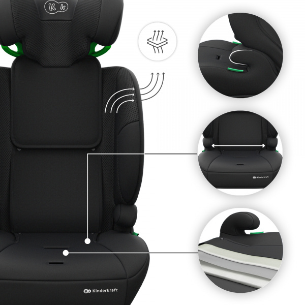 Siège auto comfort up 2 plus i-size noir Kinderkraft