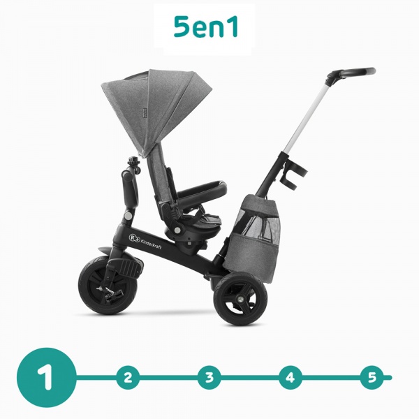 Poussette tricycle easywist platinum grey Kinderkraft