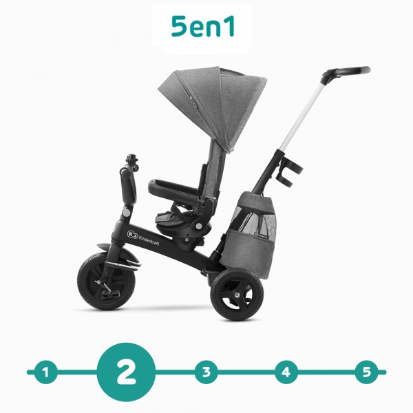 Poussette tricycle easywist platinum grey Kinderkraft