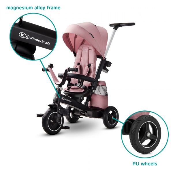 Poussette tricycle easywist pink Kinderkraft