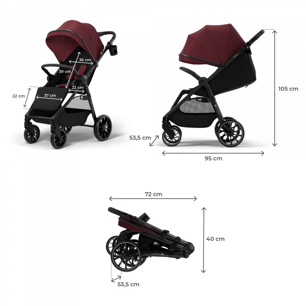 Poussette grande 2 dark ruby Kinderkraft