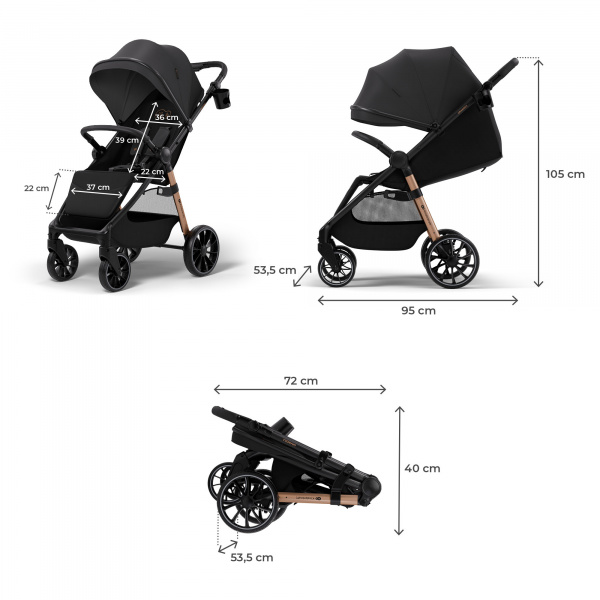 Poussette grande 2 midnight black Kinderkraft